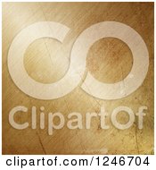 Clipart Of A 3d Scratched Brushed Gold Metal Background Royalty Free Illustration