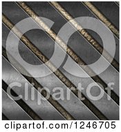 Poster, Art Print Of 3d Diagonal Metal Background