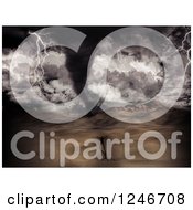 Clipart Of A 3d Man Challenging A Tornado Storm In A Desert Royalty Free Illustration