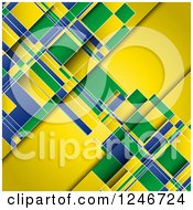 Poster, Art Print Of Yellow Green And Blue Brazilian Flag Colored Background