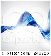 Clipart Of A Magical Blue Wave Over Gray Royalty Free Vector Illustration by KJ Pargeter