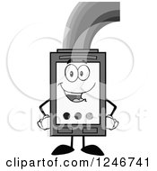 Grayscale Rainbow Refilling An Ink Cartridge Character Mascot