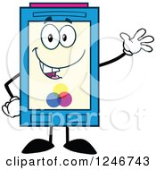 Friendly Waving Color Ink Cartridge Character Mascot