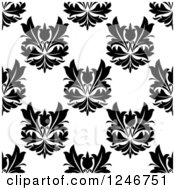 Poster, Art Print Of Black And White Seamless Floral Pattern Background