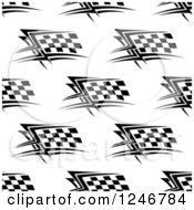 Poster, Art Print Of Seamless Background Pattern Of Checkered Racing Flags
