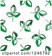 Clipart Of A Seamless Green Leaf Background Pattern Royalty Free Vector Illustration