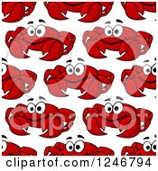Poster, Art Print Of Seamless Red Crab Background Pattern 2