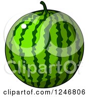 Clipart Of A Watermelon Royalty Free Vector Illustration