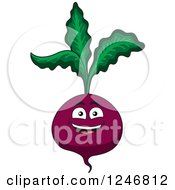 Clipart Of A Beet Character Royalty Free Vector Illustration