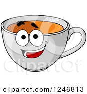 Clipart Of A Cup Of Tea Character Royalty Free Vector Illustration