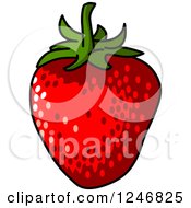 Clipart Of A Strawberry Royalty Free Vector Illustration