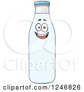 Happy Milk Bottle Character