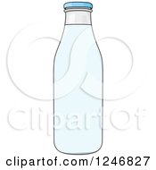 Clipart Of A Milk Bottle Royalty Free Vector Illustration