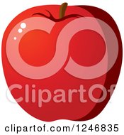 Clipart Of A Red Apple Royalty Free Vector Illustration