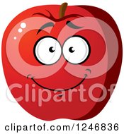 Clipart Of A Red Apple Character Royalty Free Vector Illustration