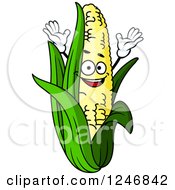 Clipart Of A Corn Character Royalty Free Vector Illustration