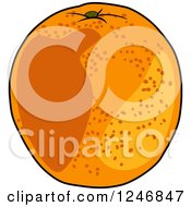 Clipart Of An Orange Royalty Free Vector Illustration