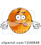 Clipart Of An Orange Character Royalty Free Vector Illustration