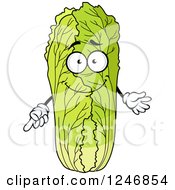 Clipart Of A Cabbage Character Royalty Free Vector Illustration