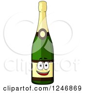 Poster, Art Print Of Champagne Bottle Character