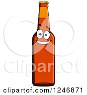 Clipart Of A Beer Bottle Character Royalty Free Vector Illustration