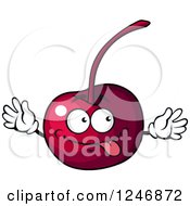 Clipart Of A Cherry Character Royalty Free Vector Illustration