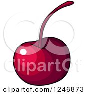 Clipart Of A Cherry Royalty Free Vector Illustration