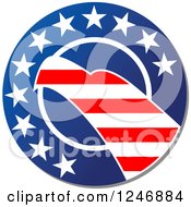 Clipart Of A Patriotic American Eagle Icon Royalty Free Vector Illustration