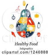 Poster, Art Print Of Puzzle Piece Pear Infographics Diagram With Icons And Healthy Food Infographics Text