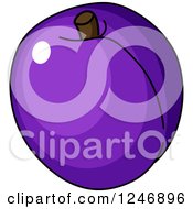 Clipart Of A Plum Royalty Free Vector Illustration