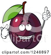 Clipart Of A Plum Character Royalty Free Vector Illustration