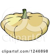 Clipart Of A White Pumpkin Royalty Free Vector Illustration