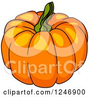 Clipart Of A Pumpkin Royalty Free Vector Illustration