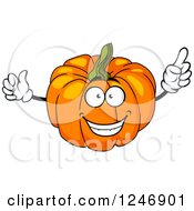 Clipart Of A Pumpkin Character Royalty Free Vector Illustration
