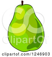 Clipart Of A Green Pear Royalty Free Vector Illustration