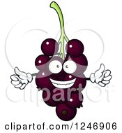 Clipart Of A Purple Grapes Or Currant Character Royalty Free Vector Illustration