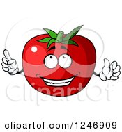 Clipart Of A Tomato Character Royalty Free Vector Illustration