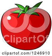 Clipart Of A Tomato Royalty Free Vector Illustration