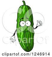 Clipart Of A Cucumber Character Royalty Free Vector Illustration