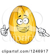 Clipart Of A Melon Character Royalty Free Vector Illustration