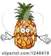 Clipart Of A Pinepaple Character Royalty Free Vector Illustration