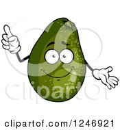 Clipart Of A Green Avocado Character Royalty Free Vector Illustration