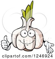 Clipart Of A Garlic Character Royalty Free Vector Illustration