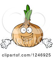 Clipart Of A Yellow Onion Character Royalty Free Vector Illustration
