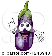 Clipart Of An Eggplant Character Royalty Free Vector Illustration