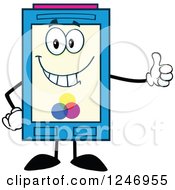 Color Ink Cartridge Character Mascot Holding A Thumb Up