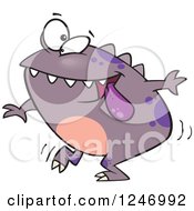 Poster, Art Print Of Happy Purple Monster Dancing