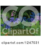 Poster, Art Print Of Background Of Exotic Plants In A Dark Forest