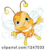 Poster, Art Print Of Cute Blue Eyed Bee Flying