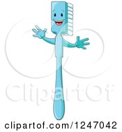 Clipart Of A Cheering Toothbrush Character Royalty Free Vector Illustration